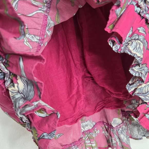 LOVE THE LABEL Wanda Floral Print Puff Sleeve Ruffle Dress Women's Size Small - Picture 13 of 16